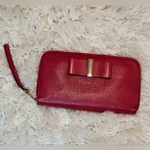 Chloe Red Georfia Zip-around Long Wallet